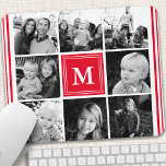 Foto Collage Mousepad<br><div class="desc">Monogram Family Foto Collage. Personalisieren Sie dieses benutzerdefinierte Design mit Ihrem eigenen Monogramm Initial oder Text.</div>