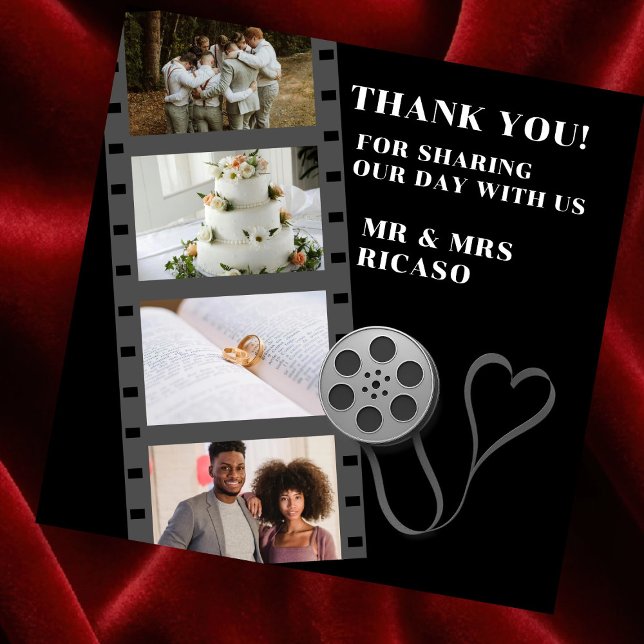 Foto Collage Movie Strip Danke Karte (Photo Collage Movie Strip Thank You Cards by Ricaso. 
Ideal for actors, movie fans and more)