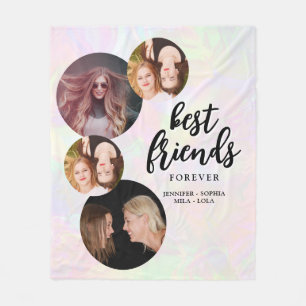 Foto-Collage & Namen   BFF-Bestenfreundinnen Fleecedecke
