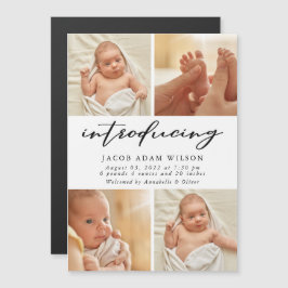 Foto Collage New Baby Geburtserklärung Magnetkarte