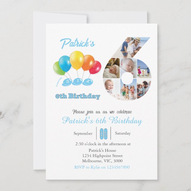 Foto-Collage Nr. 6 Junge Einladung (Vorderseite)