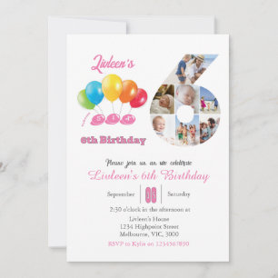 Foto-Collage Nr. 6 Mädchen Einladung