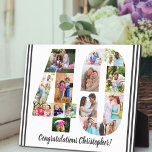 Foto Collage Personalisiert Nummer 40 Geburtstag Fotoplatte<br><div class="desc">40. Geburtstagspark - personalisiert mit einer Foto-Collage Ihrer Lieblings-Fotos und individuellem Text. Die Fotovorlage ist für Sie bereit, um Ihre Fotos hinzuzufügen, die in Form einer Zahl 40 angezeigt werden. Die Formulierung, die derzeit "Herzlichen Glückwunsch [Name]!" lautet, kann ebenfalls angepasst werden. Bitte stöbern Sie in meinem Geschäft für mehr Geschenke...</div>