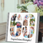 Foto Collage Personalisiert Nummer 60 Geburtstag Fotoplatte<br><div class="desc">60. Geburtstagspark - personalisiert mit einer Foto-Collage Ihrer Lieblings-Fotos und individuellem Text. Die Fotovorlage ist für Sie bereit, um Ihre Fotos hinzuzufügen, die in Form einer Zahl 60 angezeigt werden. Die Formulierung, die derzeit "Herzlichen Glückwunsch [Name]!" lautet, kann ebenfalls angepasst werden. Bitte stöbern Sie in meinem Geschäft für mehr Geschenke...</div>