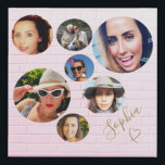 Foto Collage Pink Brick Teenage Dekoration<br><div class="desc">Eine unterhaltsame Collage runder Fotos auf einem rosafarbenen Hintergrund. Jedes Platzhalter-Bild kann leicht für Ihr eigenes Foto ausgetauscht werden. Der Name wird leicht in Ihren eigenen individuelle Name oder Wort geändert. Das kleine Herz unten kann gelöscht werden,  wenn Sie gewollt haben.</div>