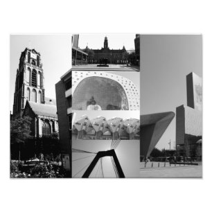 Foto-Collage Rotterdam 1 in Schwarzweiß Fotodruck