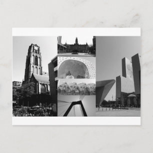 Foto-Collage Rotterdam 1 in Schwarzweiß Postkarte