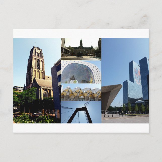 Foto Collage Rotterdam 1 Postkarte (Vorderseite)