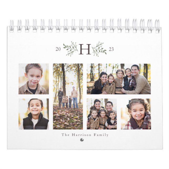 Foto Collage rustikales Monogramm Foto Kalender (Titelbild)