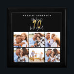 Foto Collage Schwarz und Gold 90. Geburtstag Erinnerungskiste<br><div class="desc">Foto Collage Schwarz und Gold 90. Geburtstag moderne Typografie Design.</div>