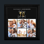 Foto Collage Schwarz und Gold 90. Geburtstag Erinnerungskiste<br><div class="desc">Foto Collage Schwarz und Gold 90. Geburtstag moderne Typografie Design.</div>