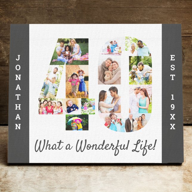 Foto Collage Set in Nummer 40 Grauweiß Custom Leinwanddruck (Von Creator hochgeladen)