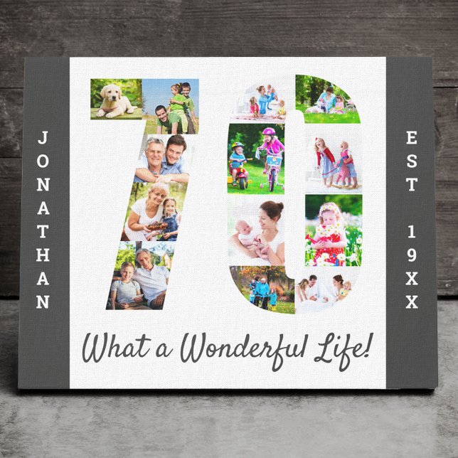 Foto Collage Set in Nummer 70 Grauweiß Custom Leinwanddruck (Von Creator hochgeladen)