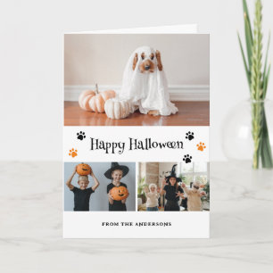 Foto Collage Skeleton Ghost Pet Halloween-Karte Karte