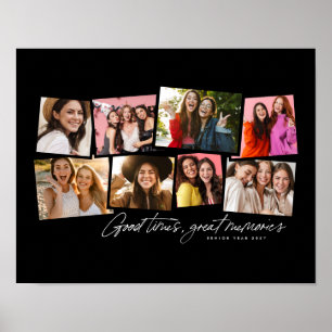 Foto-Collage Spaß personalisierten Schwarz-weißen Poster