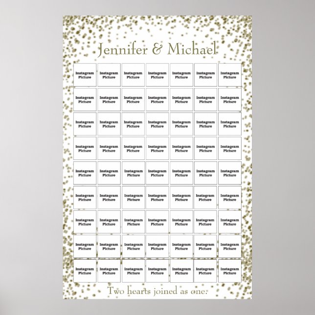 Foto Collage Template für Hochzeiten/Jubiläum Poster (Vorne)