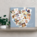 Foto Collage The Best of Year Blue Gray Leinwanddruck<br><div class="desc">Erstellen Sie Ihre eigene, herzförmige Collage aus Foto. Das Design wird mit den Worten "das Beste von [Jahr]" geschrieben, die Sie nach Ihren Wünschen bearbeiten können. Die Fotovorlage ist für Sie das Set, 20 Ihrer Lieblingsfotos hinzuzufügen, die in quadratischer, instagram Stil mit Retro-Instant-Fotorahmen angezeigt werden. Eine großartige Möglichkeit, alle Ihre...</div>