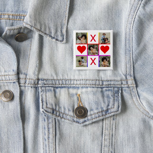 Foto Collage Tic Tac Toe Hugs Kisses Vathers Day Button (Beispiel)