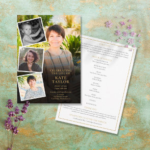 Foto-Collage Trauer-Gottesdienst-Erinnerungs-Ordnu Programm