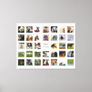 FOTO COLLAGE WALL ART -34 Square Fotos Instagram Leinwanddruck