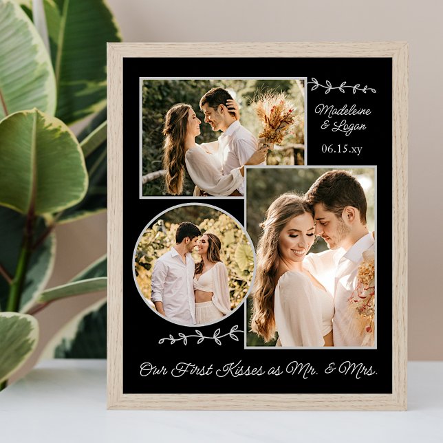 Foto Collage Wedding Couple Custom Mr. Kisses Poster (Von Creator hochgeladen)