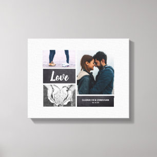 Foto Collage Wedding Sign und für Signaturen Leinwanddruck