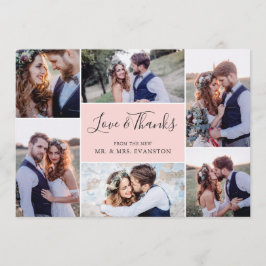 Foto Collage Wedding Vielen Dank Flachkarte | Blüt Dankeskarte