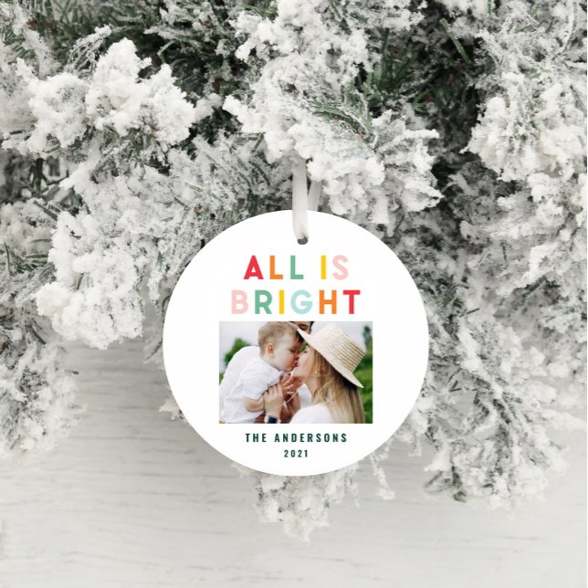 Foto Collage Weihnachten Regenbogen bunt hell ho Keramik Ornament (Von Creator hochgeladen)