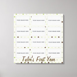 Foto Collage Wrapped Canvas, das erste Jahr des Ba Leinwanddruck