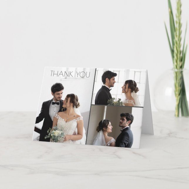Foto Collage zum Hochzeitstag Dankeschön Karte (Vorderseite)