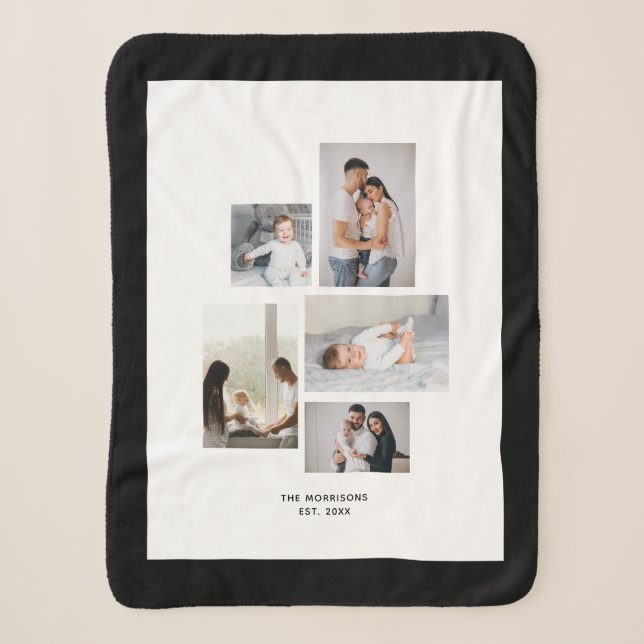 Foto-Collagen-Familienname-Schwarz-Grenze der Sherpadecke (Vorderseite)