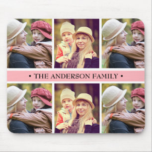 Foto-Collagen-Gewohnheit des Pastellrosa-6 Mousepad