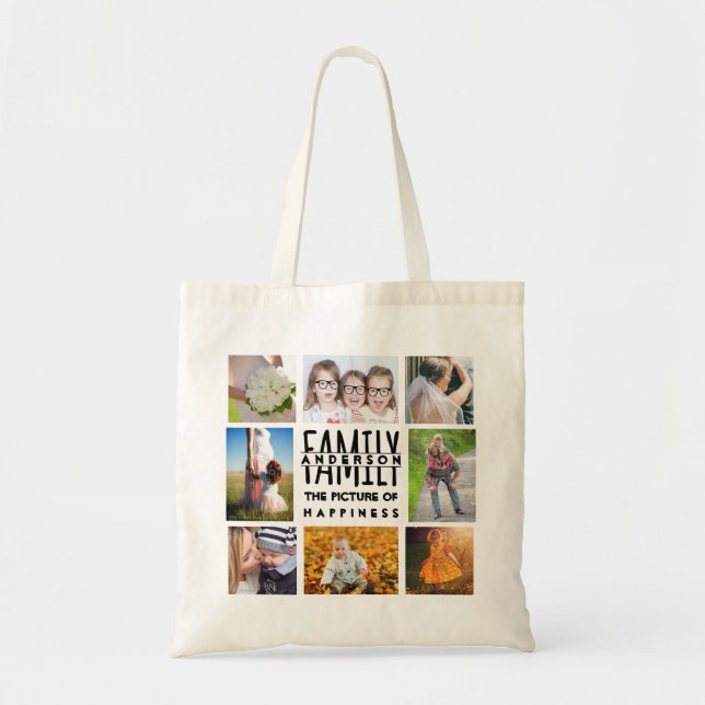 Foto-Collagen-Schablone der Familien-8 plus Tragetasche (Vorne)