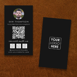 Foto Connect with US Social Media QR-Logo Visitenkarte