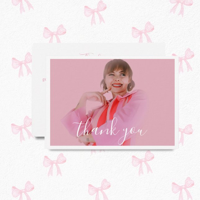 Foto Coquette Light Bow Danke-Karte Mitteilungskarte (Von Creator hochgeladen)