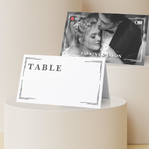 Foto-Corner-Hochzeit der Videokamera Platzkarte