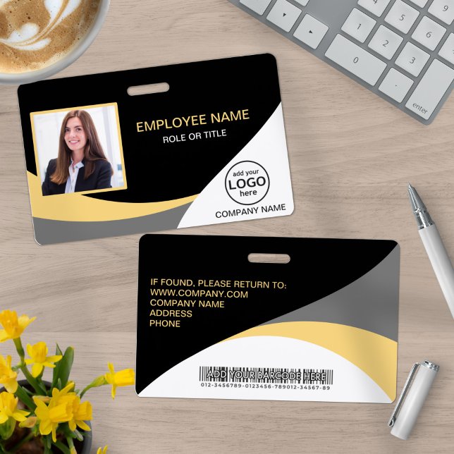 Foto Corporate Employee Barcode Black Yellow Ausweis (Von Creator hochgeladen)