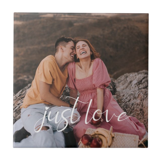 Foto Couple Just Liebe Script Fliese (Vorderseite)