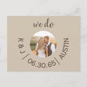 Foto Cream wir Hochzeit speichern das Datum Postkarte