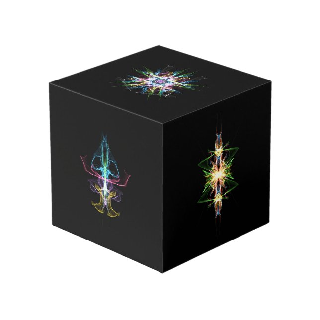 Foto Cube mit farbenfrohen abstrakten Designs Würfel (Vorderseite Schrägansicht)