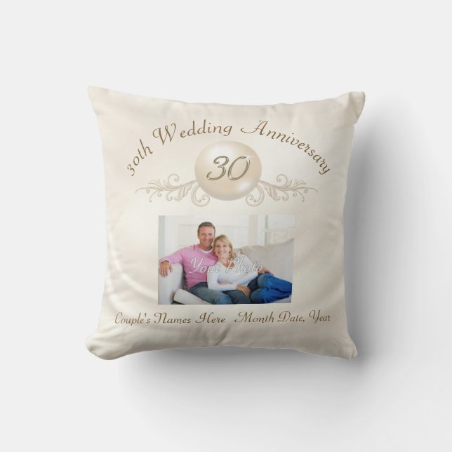 Foto Custom, 30th Wedding Anniversary Presents Kissen (Vorderseite)