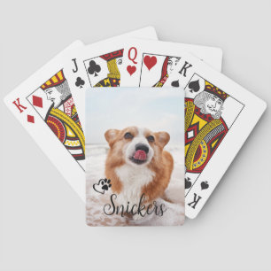 Foto Custom Hund Katze Haustier Name Monogramm  Spielkarten