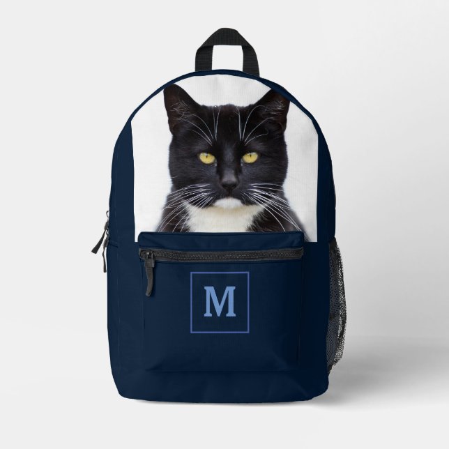 Foto Custom Modern Monogram Name Bedruckter Rucksack (Vorderseite)