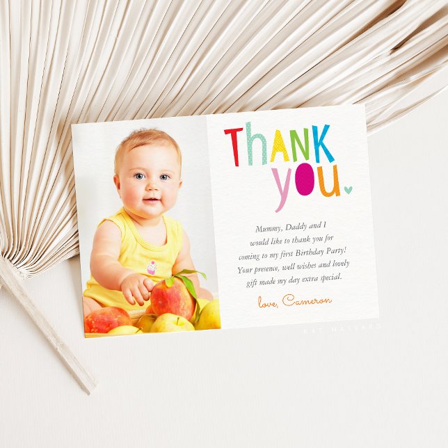 FOTO DANK IHNEN moderne, farbenfrohe Regenbogentyp Dankeskarte (Von Creator hochgeladen)