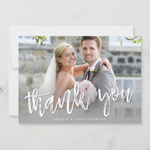 FOTO DANK YOU handschrift modern gray ombre Dankeskarte