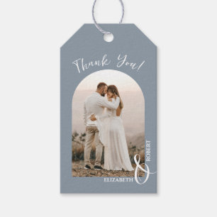 Foto Danke, dass du Hochzeit Dusty Blue Geschenkanhänger
