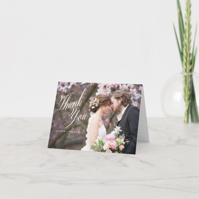 FOTO DANKEN IHNEN, Hochzeit ZU KARDIEREN danken Dankeskarte (Vorderseite)