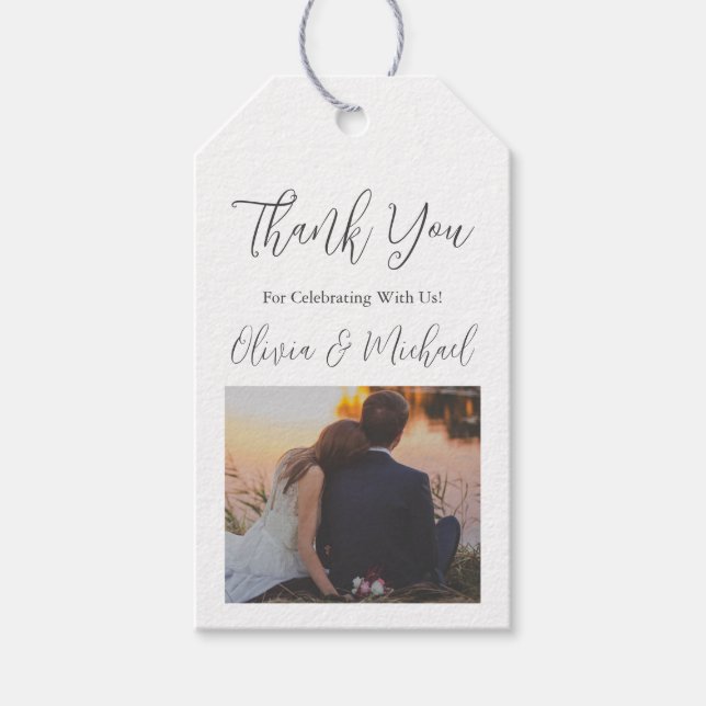 Foto Dankeschön für Hochzeit Geschenkanhänger (Vorderseite)