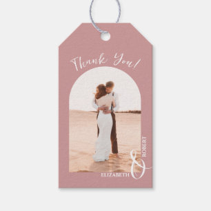Foto Dankeschön Ihnen für die Hochzeit Dusty Rose Geschenkanhänger