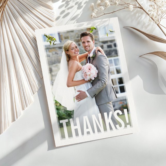FOTO DANKS modernes weißes Overlay Dankeskarte (Von Creator hochgeladen)
